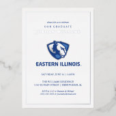 イースタン・イリノイ・パンサーズのロゴとワードマーク 箔招待状 (正面)