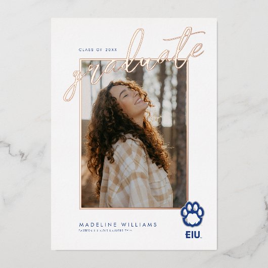 イースタン・イリノイ・パンサーズの足跡 & EIU 箔招待状 (正面)