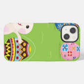 イースターうさぎとカラフルなイースターエッグ iPhoneケース (裏面横)