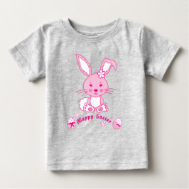イースターうさぎのイースターエッグTシャツ ベビーTシャツ