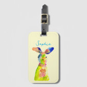 イースターうさぎのキュートな水彩画 ラゲッジタグ (正面縦)