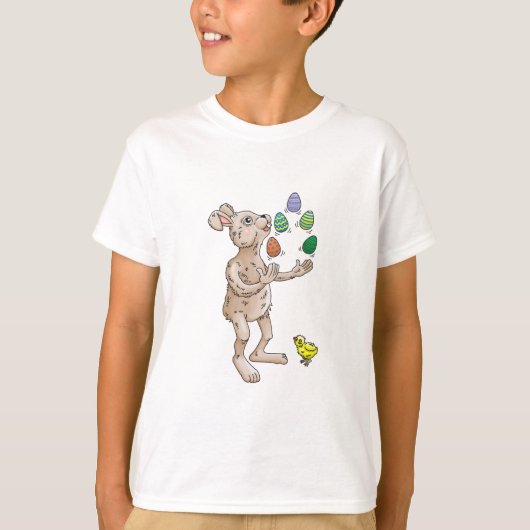 イースターうさぎのジャグリング Tシャツ (正面)