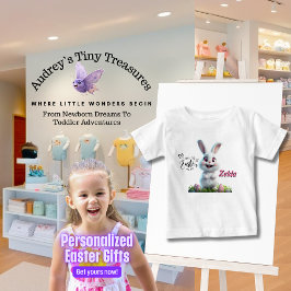 イースターうさぎのベビーTシャツ 名入れ ベビーTシャツ