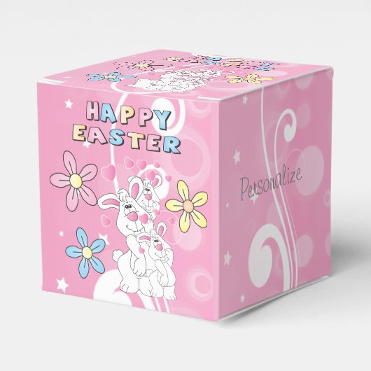 イースターうさぎの楽しいお菓子ボックス フェイバーボックス (正面サイド)