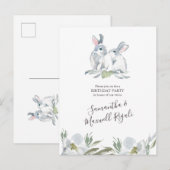 イースターうさぎの誕生日 インビテーションポストカード (正面/裏面)