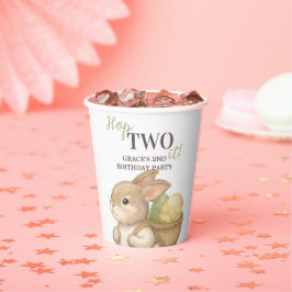 イースターうさぎの2歳の誕生日おめでとう Editable Hop Two It 紙コップ