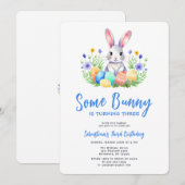 イースターうさぎの3歳誕生日パーティー 招待状 (正面/裏面)