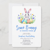 イースターうさぎの3歳誕生日パーティー 招待状 (正面)
