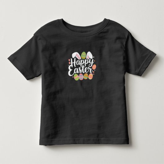 イースターうさぎ イースターエッグ 春の行事 トドラーTシャツ (正面)