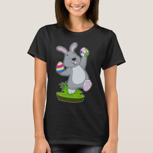 イースターうさぎ イースターエッグ Tシャツ (正面)