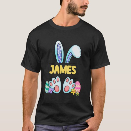 イースターうさぎ オーダーメイド 男の子の名前入り Tシャツ (正面)