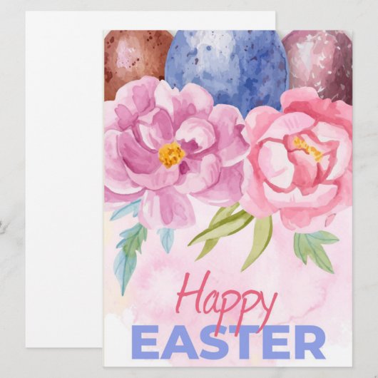 イースターおめでとうございますのホリデーカード シーズンカード (正面/裏面)