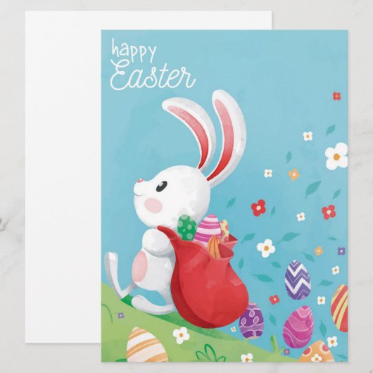 イースターおめでとうございますのホリデーカード シーズンカード (正面/裏面)