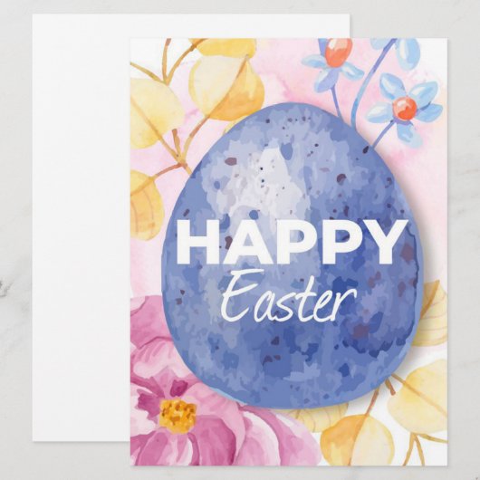 イースターおめでとうございますのホリデーカード シーズンカード (正面/裏面)