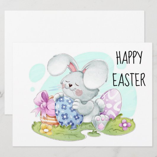 イースターおめでとうございます カード (正面/裏面)