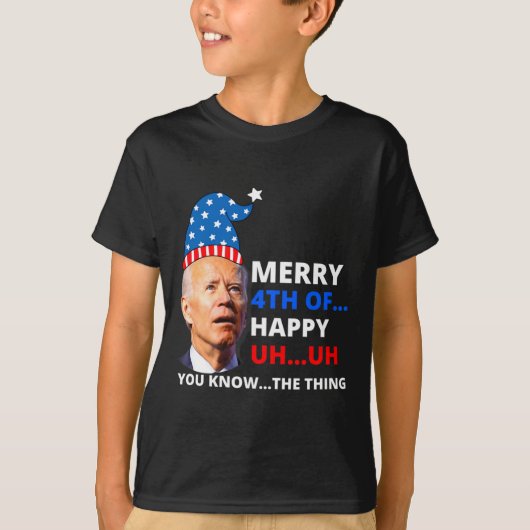 イースターおめでとうで混乱のジョー・バイデン 4日って何? Tシャツ (正面)