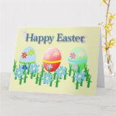 イースターおめでとうのグリーティングカード カード (黄色い花)