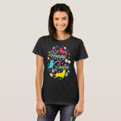 イースターおめでとう かわいいイースターエッグ 形 コレクション コ Tシャツ (正面フル)