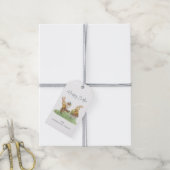 イースターおめでとう、かわいいウサギたち、水彩イースター ギフトタグ (より糸付き)