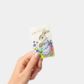 イースターおめでとう。かわいいウサギと卵 バッジ (手持ち)