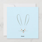イースターおめでとう！かわいいウサギのイースターエッグハント ミニマル シーズンカード (裏面)