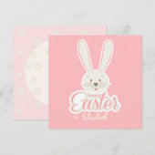 イースターおめでとう かわいいウサギ イースターエッグ ハント パーティー シーズンカード (正面/裏面)