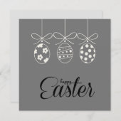 イースターおめでとう かわいいウサギ イースターエッグ ハント ミニマル シーズンカード (正面/裏面)
