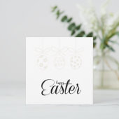 イースターおめでとう かわいいウサギ イースターエッグ ハント ミニマル シーズンカード (スタンド正面)