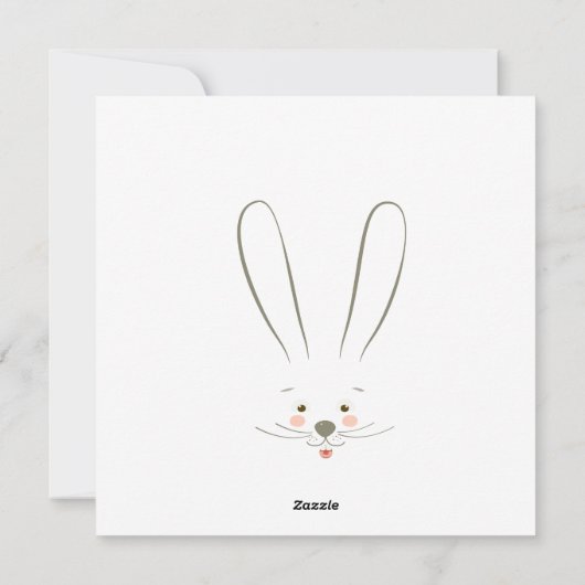 イースターおめでとう かわいいウサギ イースターエッグ ハント ミニマル シーズンカード (裏面)