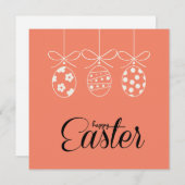 イースターおめでとう かわいいウサギ イースターエッグ ハント ミニマル シーズンカード (正面/裏面)