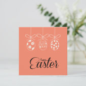 イースターおめでとう かわいいウサギ イースターエッグ ハント ミニマル シーズンカード (スタンド正面)