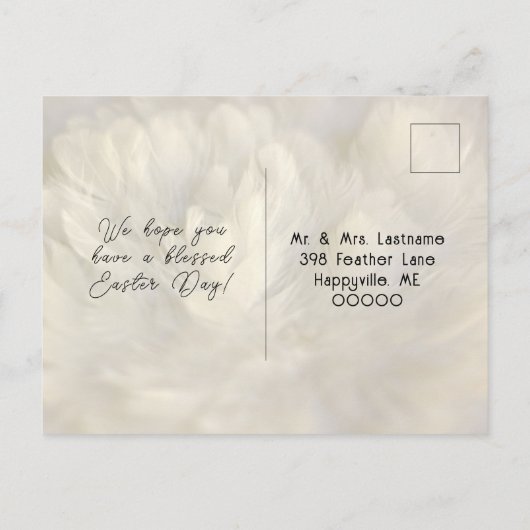 イースターおめでとう かわいい赤ちゃんニワトリのパレードだよ ポストカード (裏面)