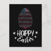 イースターおめでとう アメリカ国旗のイースターエッグ シーズンポストカード (正面)