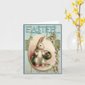 イースターおめでとう　イースターカードのヴィンテージ写真 カード (黄色い花)