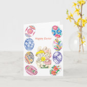 イースターおめでとう イースターカードのヴィンテージ写真 カード (黄色い花)