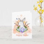イースターおめでとう  イースターカードの絵 カード (黄色い花)