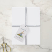 イースターおめでとう ウォーターカラーうさぎ 白い背景 ギフトタグ (より糸付き)