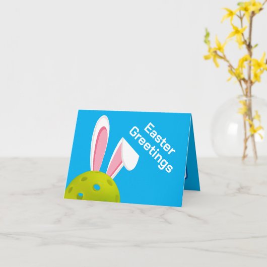 イースターおめでとう、オリジナルテキスト+背景色のカード カード (黄色い花)