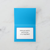 イースターおめでとう、オリジナルテキスト+背景色のカード カード (内部)