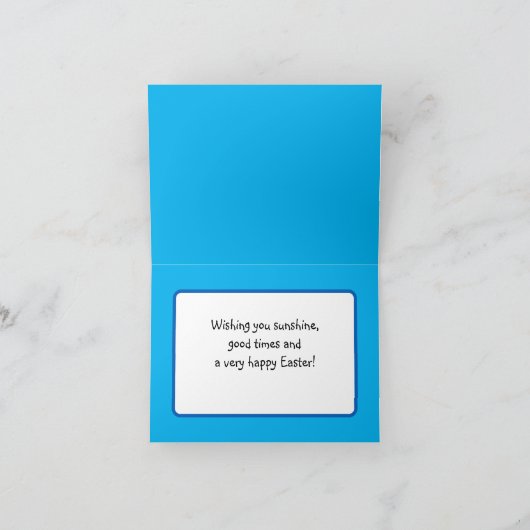 イースターおめでとう、オリジナルテキスト+背景色のカード カード (内部)