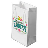 イースターおめでとう カラフルなイースターエッグ 小さなギフトバッグ スモールペーパーバッグ (裏面アングル)
