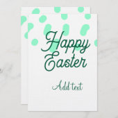 イースターおめでとう グリーン卵 パステル ネーム 日付 シンプル 招待状 (正面/裏面)