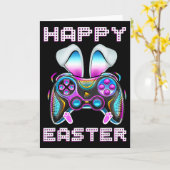 イースターおめでとう ゲームコントローラー 面白いゲーマー少年 カード (黄色い花)