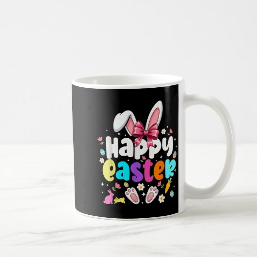 イースターおめでとう コケティー ボウ ウサギ イースターの日 コーヒーマグカップ (右)