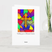 イースターおめでとう | ステンドグラスと十字架 カード (裏面)