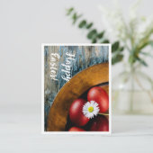 イースターおめでとう！デイジーとイースターエッグの静物 シーズンカード (スタンド正面)