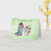 イースターおめでとう ネコの春のグリーティングカード カード (黄色い花)