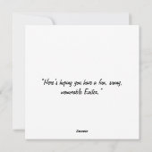 イースターおめでとう - パステルカラーのウサギの卵 シーズンカード (裏面)