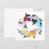 イースターおめでとう。ビンテージのホリデーリース。 招待状 (正面/裏面)