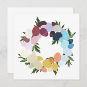 イースターおめでとう。ビンテージ ホリデー リース。 招待状 (正面/裏面)